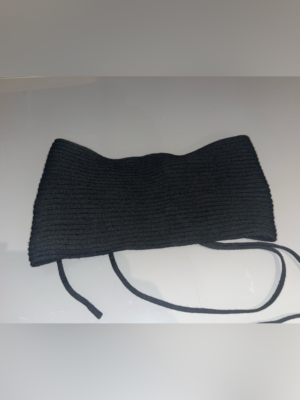 Black Ribbed Knit Women's Sweater Tube Top